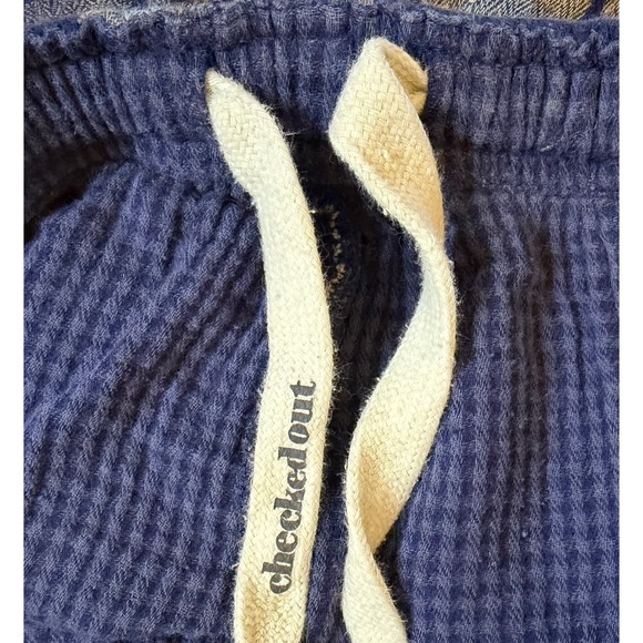 Aerie Navy Blue & Tan Plaid 100% Cotton Gauze Pajama Boxer Shorts Women XS - Picture 5 of 7